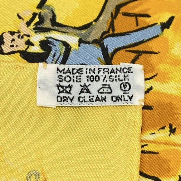 HERMES Petit Carre - Dark yellow Dark Brown Multi Scarf 245-071325 - Picture 4 of 4